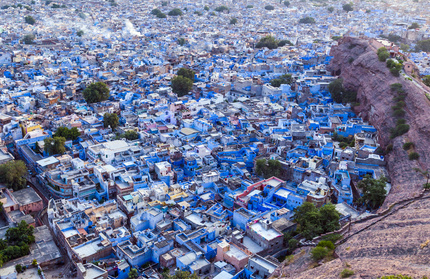 Jodhpur the "blue city" in Rajasthan state in India